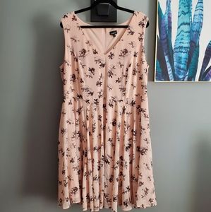 Torrid pale pink floral print flounce skirt dress